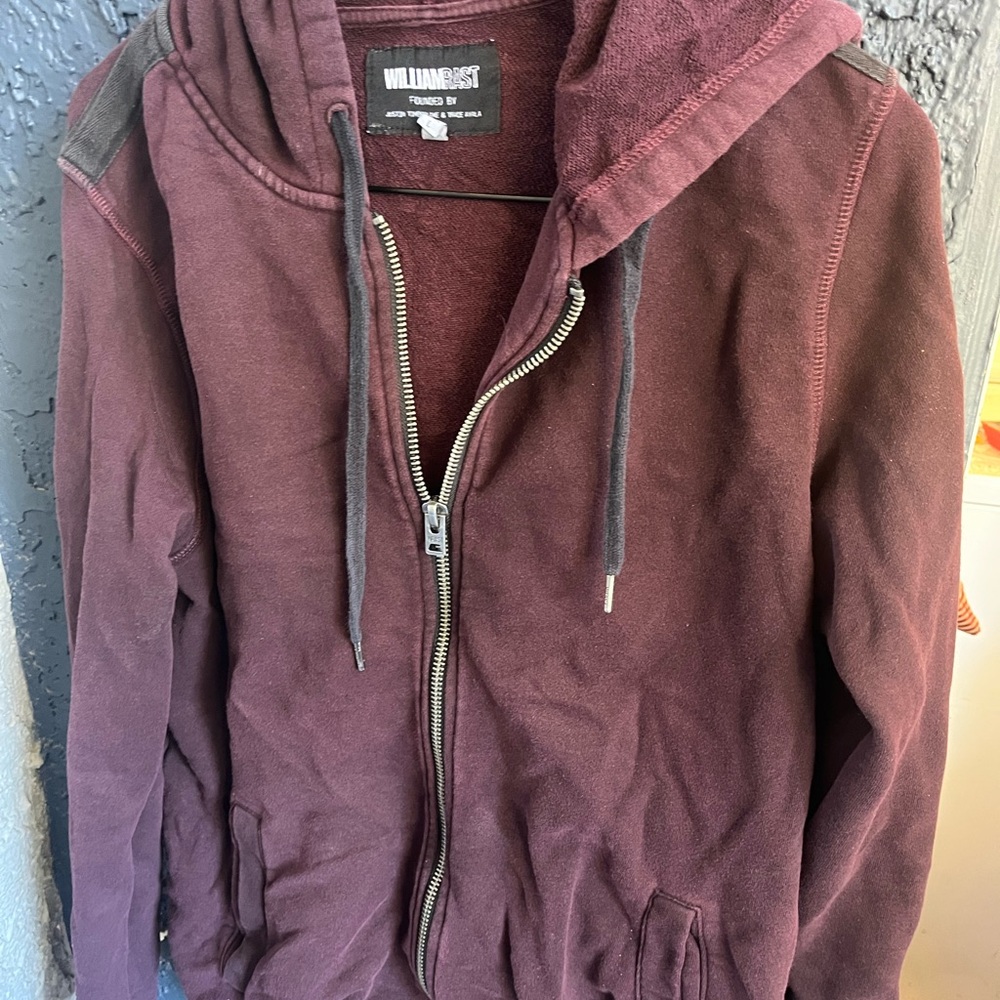 William Rast Brown Zip Up Sweater